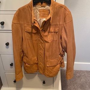 100% Leather Caramel Colored Jacket - Banana Republic Premium Quality -Rare!